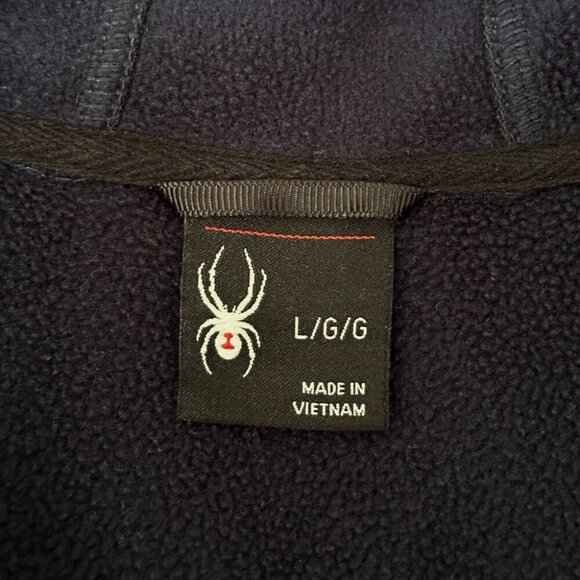 Spyder Blue/Black Poly Fleece Hoodie, Men's Large - Picture 4 of 4